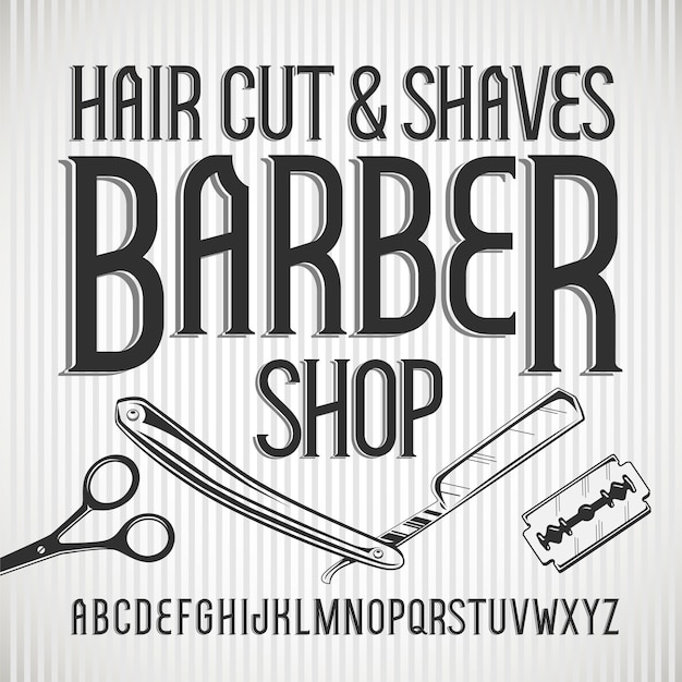 Vector tipografía vintage barbershop.