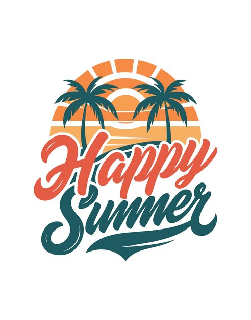 La tipografía vintage difunde la alegría del verano con diseños de camisetas felices