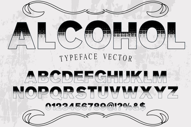 Vector tipografía vintage estilo gráfico alcohol