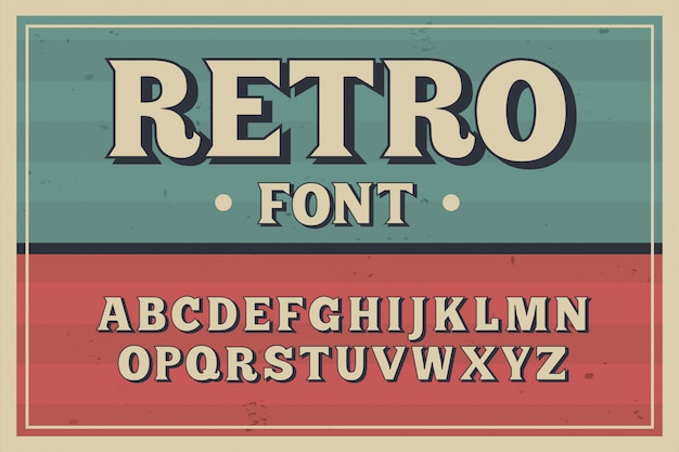 Vector tipografía vintage fuente retro