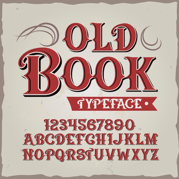 Tipografía vintage de libro antiguo