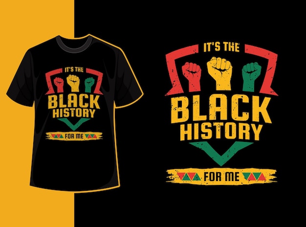 Tipografía vintage mes de historia negra diseño de camiseta con cita de historia negra y forma vectorial