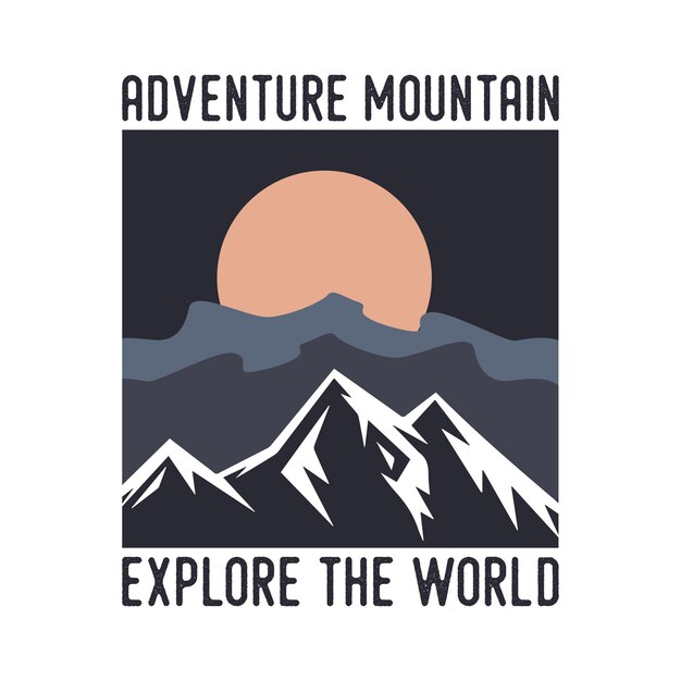 tipografía vintage retro montaña camping senderismo eslogan camiseta diseño ilustración