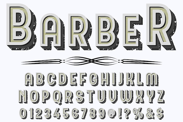 Vector tipografía vintage tipografía etiqueta diseño barbero