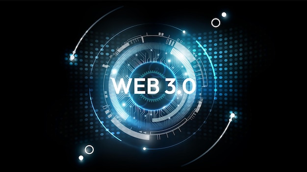 Tipografía WEB 3 sobre fondo de tecnología futurista
