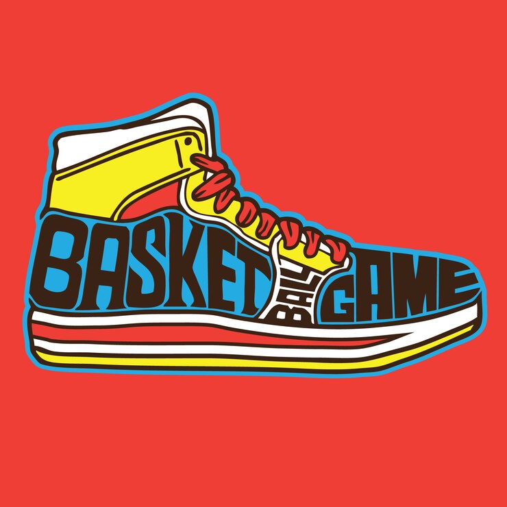 Vector tipografía de zapatillas de baloncesto