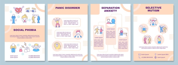 Tipos de ansiedad plantilla de folleto beige