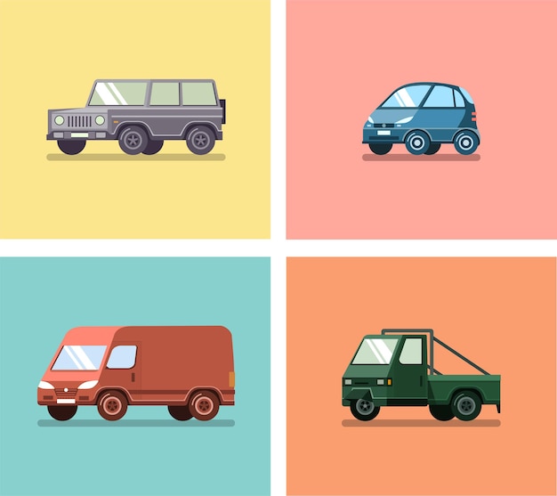 Vector tipos de coches