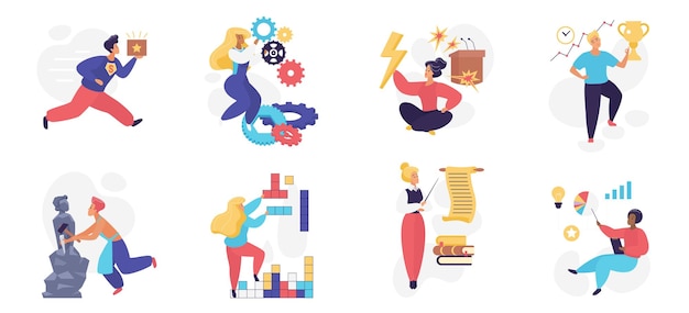 Los tipos de personas MBTI establecen personas con diferentes mentalidades y pensamientos de comportamiento humano