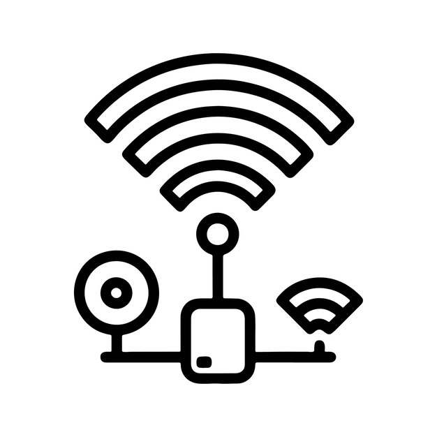 tipos de red wifi icono vectorial negro arte negro 1