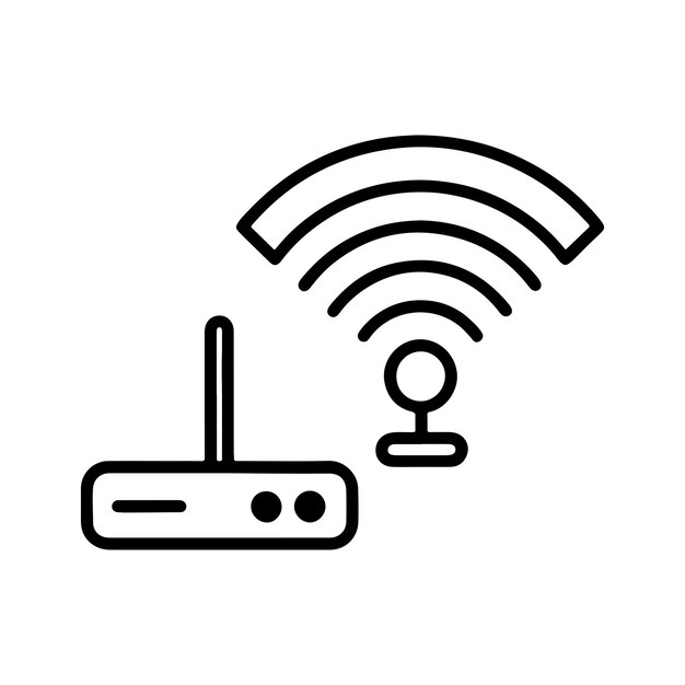 tipos de red wifi icono vectorial negro arte negro