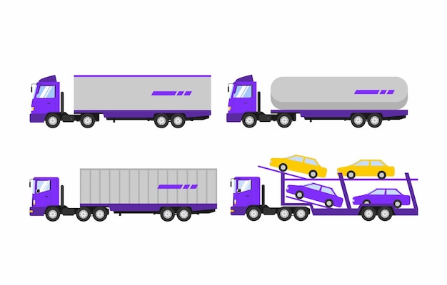 Vector tipos de remolques gran conjunto de remolques el conjunto más grande de remolques