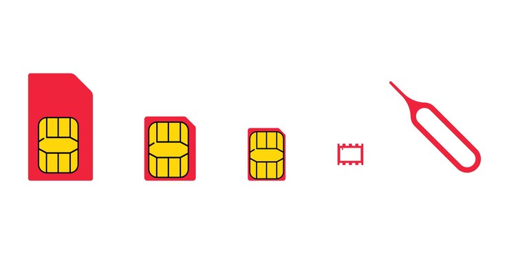 Vector tipos de tarjeta sim estándar mini micro nano teléfono diferente tarjeta sim