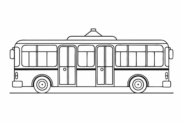 Tipos de transporte de trolebús aislados Ilustración plana de arte de una sola línea continua sobre fondo blanco