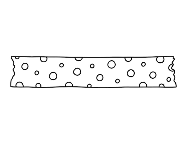 Tira de cinta washi con lindo diseño aislado sobre fondo blanco Pegatina de papel escocés