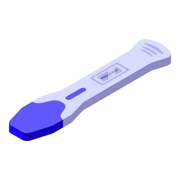Vector tira de prueba de embarazo icono vector isométrico orina embarazo palo positivo