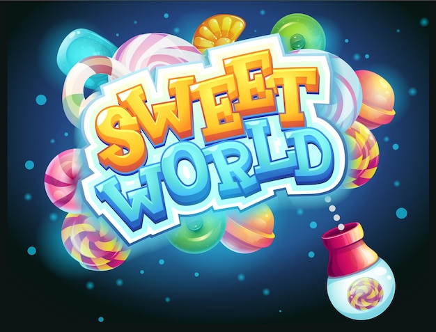 Tirador de dulces de ventana de juego de GUI de Sweet World