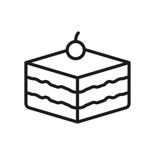 Tiramisu icono de comida y bebida vector diseño básico simple y moderno
