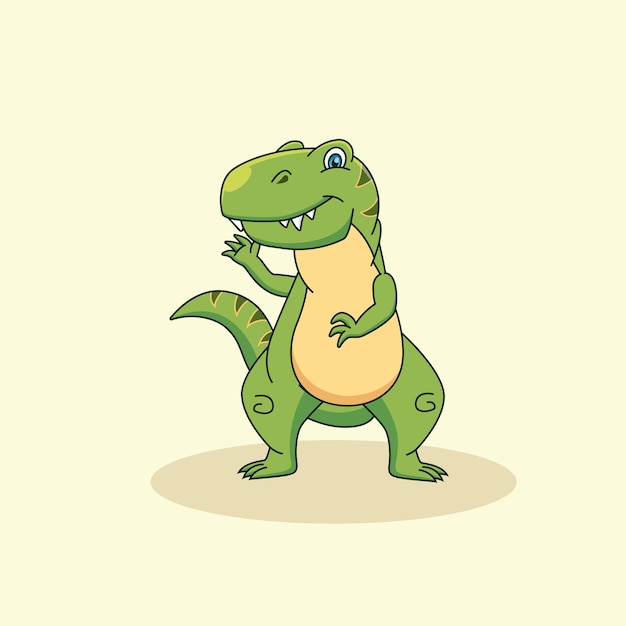 Tiranosaurio dibujos animados agitando la mano Animal vector ilustración