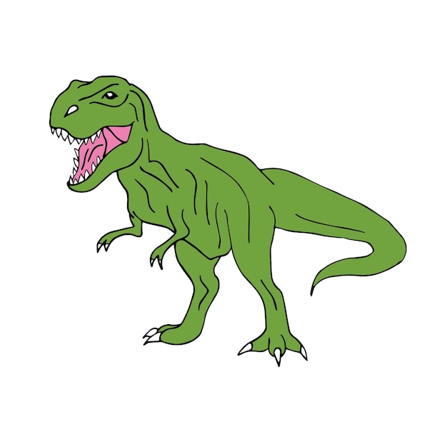 Tiranosaurio rex dibujado a mano vectorial