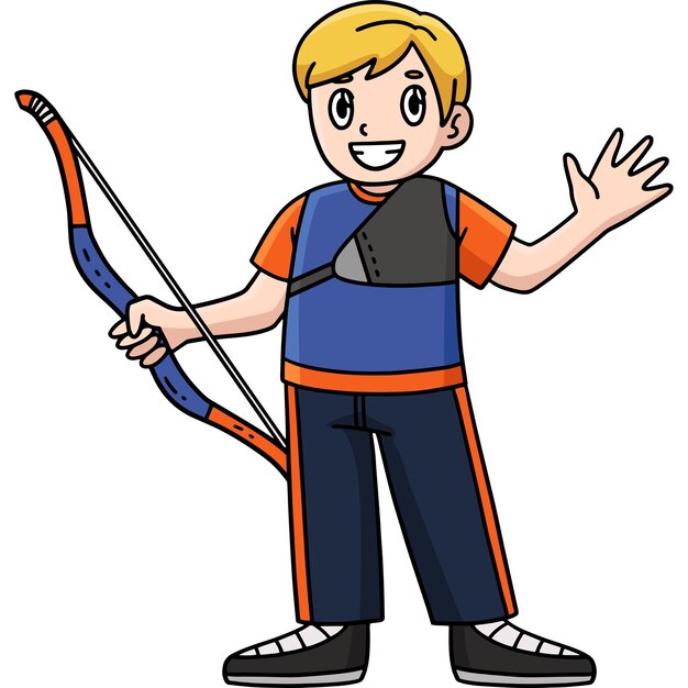 Tiro con arco y flecha Clipart de colores de dibujos animados