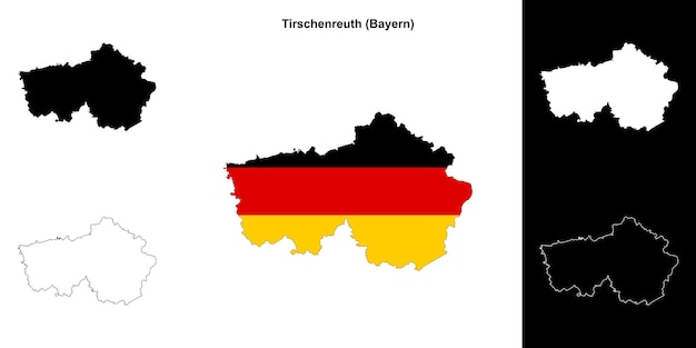 Tirschenreuth Bayern conjunto de mapas en blanco
