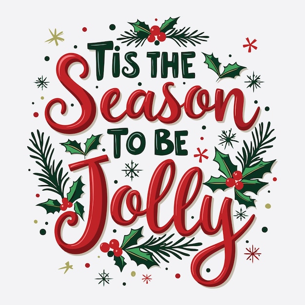 Tis The Season To Be Jolly adorno de árbol de Navidad tipografía vectorial diseño de camiseta de Navidad