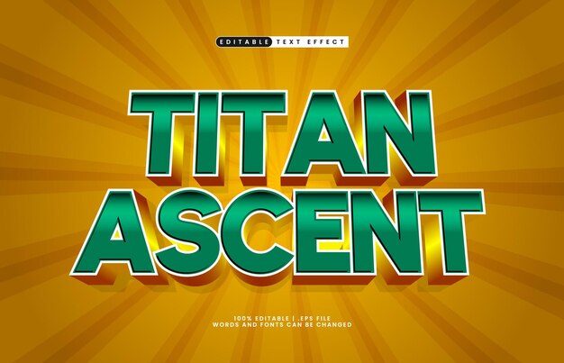 Titan ascent efecto de texto editable con un estilo de texto de poder y héroe