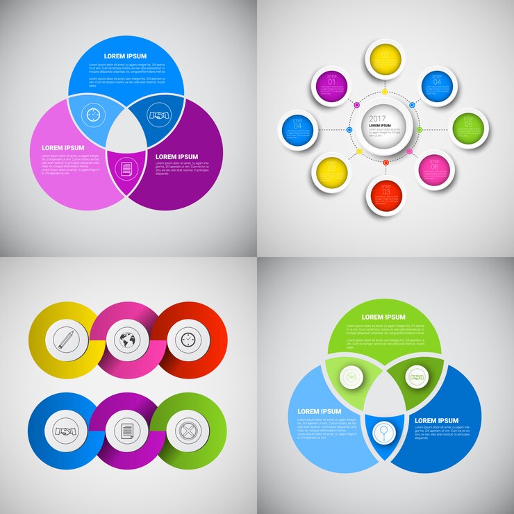 Vector titular infografía diseño de conjunto datos de negocio colección gráfica presentación copia espacio