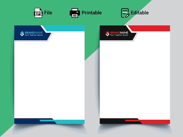 Título de carta en blanco impresible para empresas profesionales y corporativas minimalistas a4