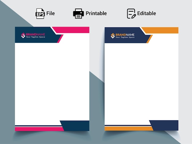 Título de carta en blanco impresible para empresas profesionales y corporativas minimalistas a4