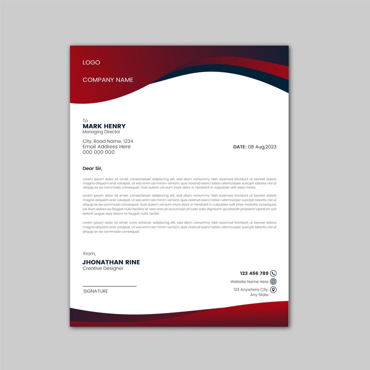 Título de carta de la empresa Vector Modern