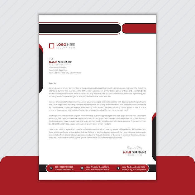 Título de carta de la empresa Vector Modern