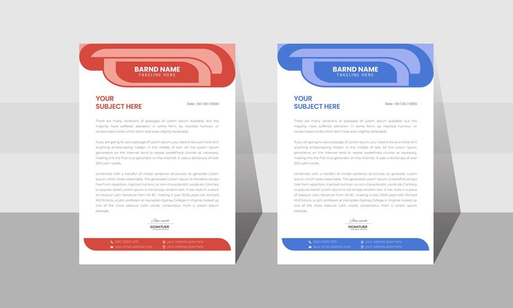 Título de carta empresarial innovador y de vanguardia para empresas