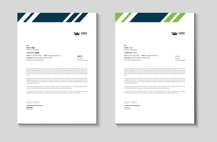 Título de carta de negocios moderno y creativo Diseño de título de carta corporativo plantilla