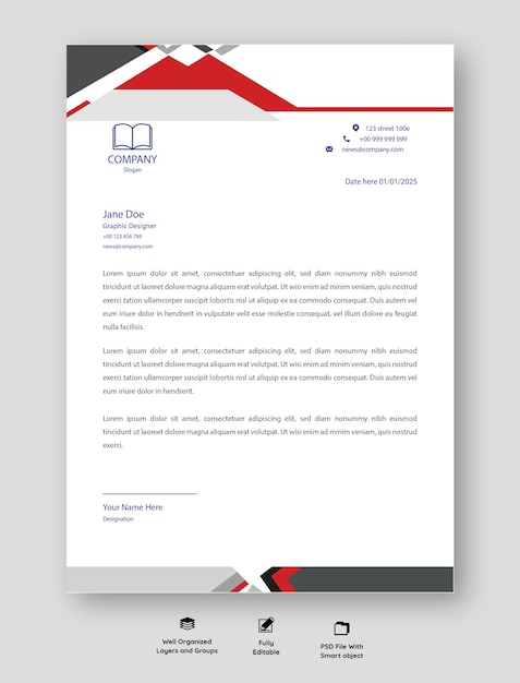Título de carta profesional y corporativo naranja plantilla de diseño de título de carta editable