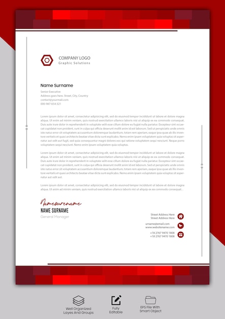 Título corporativo rojo moderno