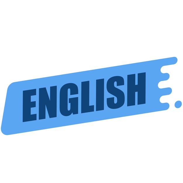 título en inglés. Banner vectorial con idioma elegido.