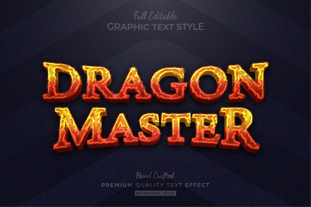 Título del juego Fire RPG Editable Premium Text Effect Font Style