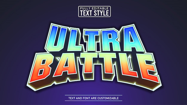 Título del juego versus battle efecto de texto editable