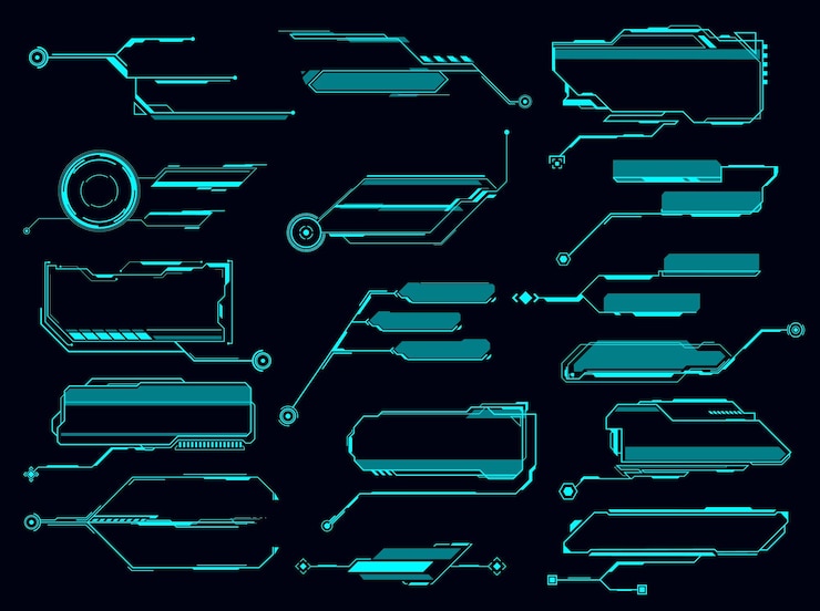 Vector título de llamada de hud, barra de llamada de información, cuadro de texto