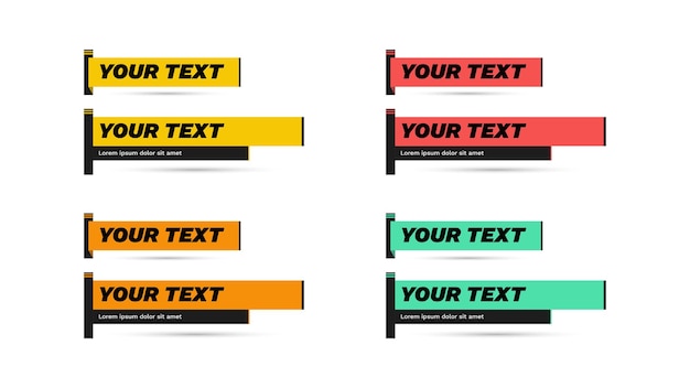 Título de título de video vectorial o plantilla de diseño de barra de noticias de televisión aislada en fondo blanco