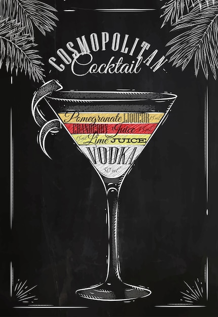 Tiza coctel cosmopolita