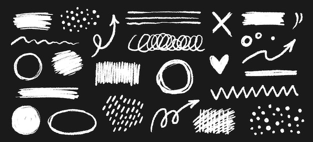 Tiza de color lápiz textura pincel elemento vectorial de trazo de punto niños lápiz de colores trazo de pincel