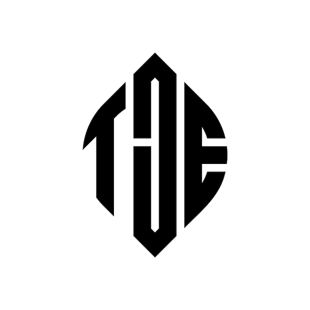 TJE diseño de logotipo de letra de círculo con forma de círculo y elipse TJE letras de elipse con estilo tipográfico Las tres iniciales forman un logotipo de círculo TJE emblema de círculo Monograma abstracto letra marca vector