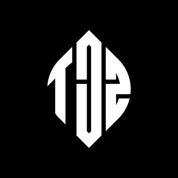 TJZ diseño de logotipo de letras circulares con forma de círculo y elipse TJZ letras elípticas con estilo tipográfico Las tres iniciales forman un logotipo de círculo TJZ círculo emblema monograma abstracto letra marca vector
