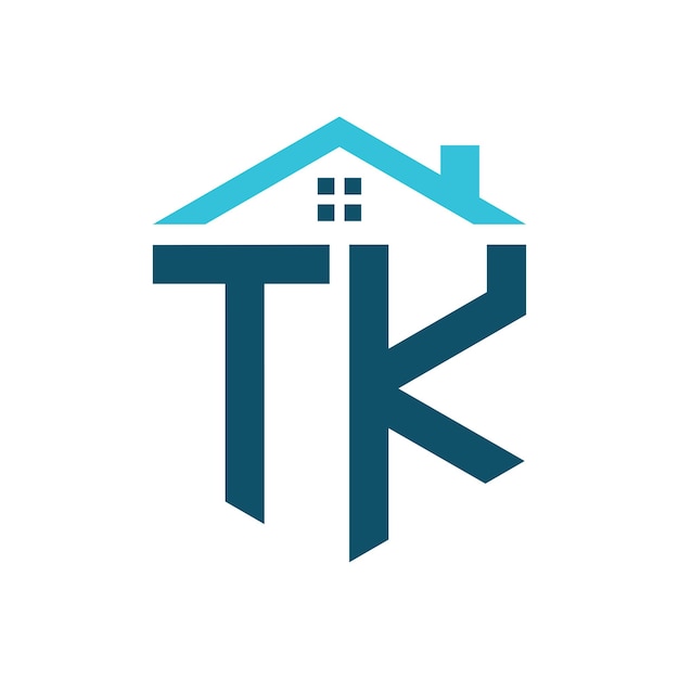 TK House Logo Design Template Letter TK Logo para la construcción de bienes raíces o cualquier negocio relacionado con la casa