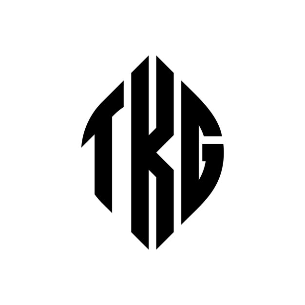 TKG diseño de logotipo de letras circulares con forma de círculo y elipse TKG letras elípticas con estilo tipográfico Las tres iniciales forman un logotipo de círculo TKG círculo emblema monograma abstracto letra marca vector
