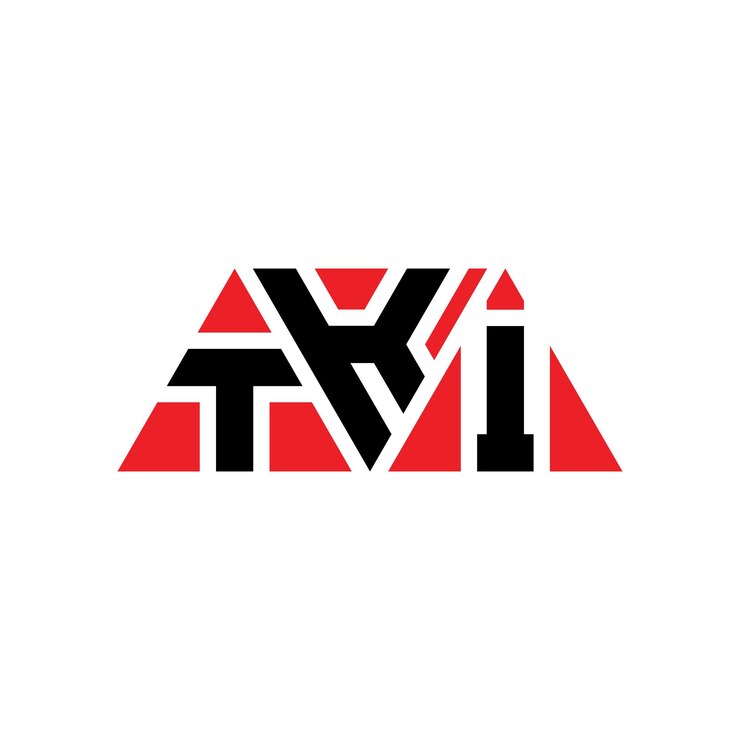 Vector tki triángulo diseño de la letra del logotipo con forma de triángulo tki diseño del logotipo del triángulo monograma tki modelo de logotipo vectorial triángulo con color rojo tki logotipo triangular sencillo elegante y lujoso tki