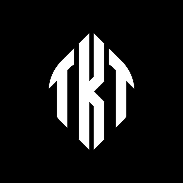 TKT diseño de logotipo de letra de círculo con forma de círculo y elipse TKT letras de elipse con estilo tipográfico Las tres iniciales forman un logotipo de círculo TKT emblema de círculo Monograma abstracto letra marca vector